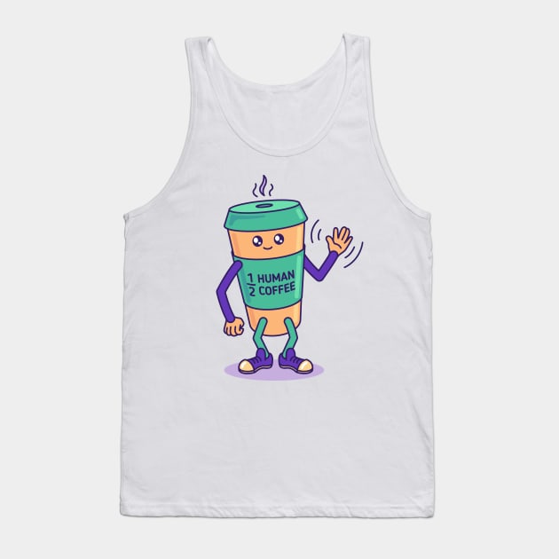 Half human, half coffee takeaway cup Tank Top by Sugar & Bones